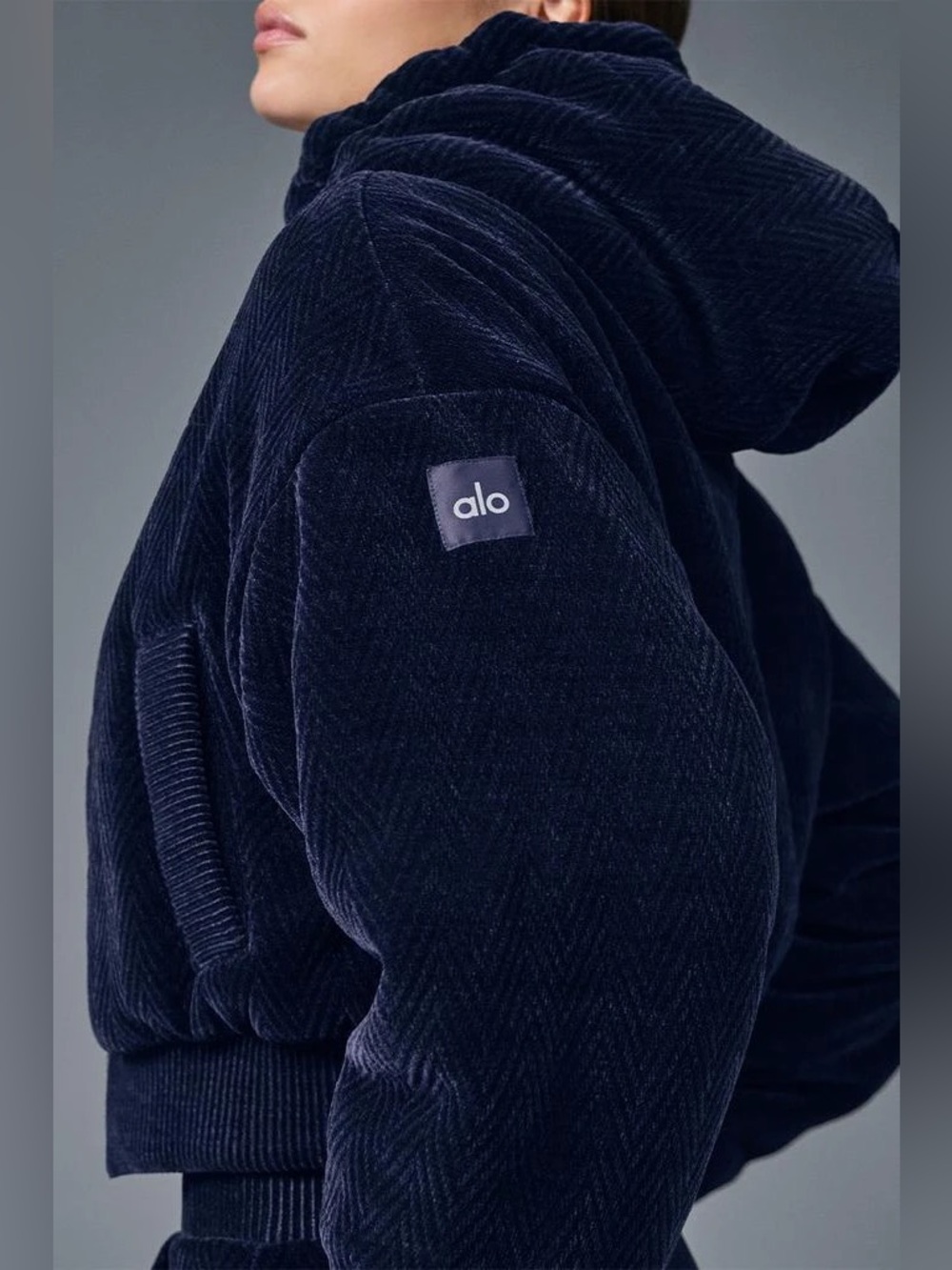 Alo Yoga Cozy Day Full Zip Jacket - Navy - Picture 4 of 8